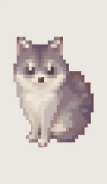 たぬきのドット絵のきせかえ Beige 01の着せ替えメイン画像