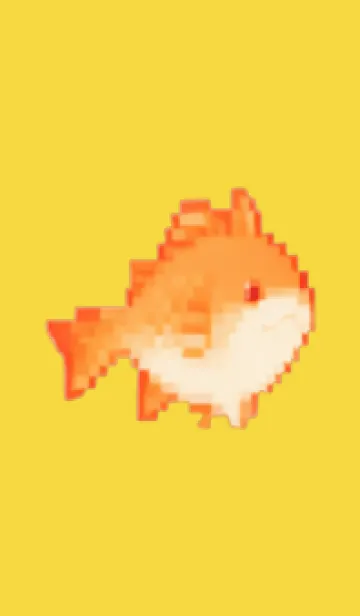 [LINE着せ替え] 金魚のドット絵のきせかえ Yellow 01の画像1