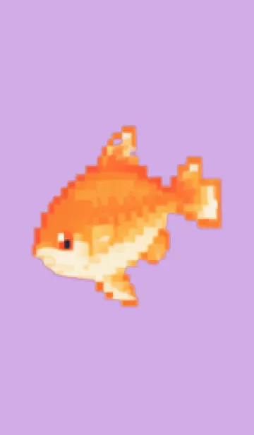 [LINE着せ替え] 金魚のドット絵のきせかえ Purple 02の画像1