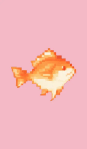 [LINE着せ替え] 金魚のドット絵のきせかえ Pink 05の画像1