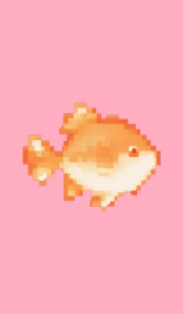 [LINE着せ替え] 金魚のドット絵のきせかえ Pink 04の画像1