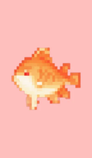 [LINE着せ替え] 金魚のドット絵のきせかえ Pink 02の画像1