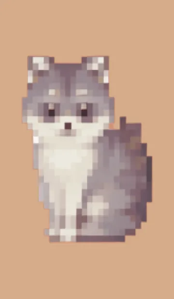 [LINE着せ替え] たぬきのドット絵のきせかえ Beige 02の画像1