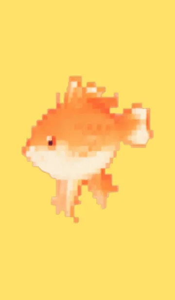 [LINE着せ替え] 金魚のドット絵のきせかえ Yellow 04の画像1