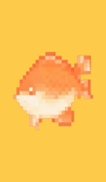 [LINE着せ替え] 金魚のドット絵のきせかえ Yellow 03の画像1