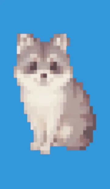 [LINE着せ替え] たぬきのドット絵のきせかえ Blue 01の画像1