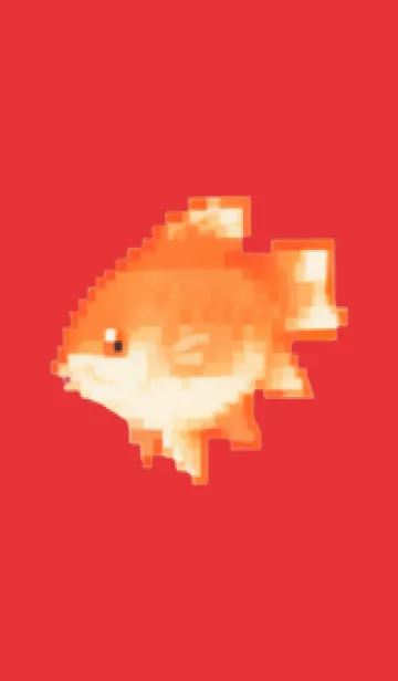 [LINE着せ替え] 金魚のドット絵のきせかえ Red 04の画像1