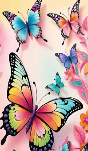 [LINE着せ替え] ハッピーな蝶 fNMnyの画像1