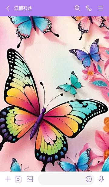 [LINE着せ替え] ハッピーな蝶 fNMnyの画像2