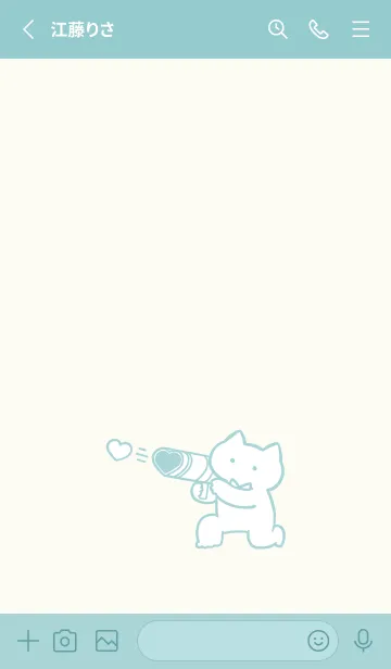 [LINE着せ替え] 推しねこ(off-white02)の画像2