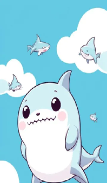 [LINE着せ替え] かわいいサメ H4Zeaの画像1