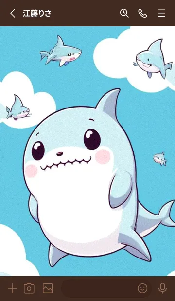 [LINE着せ替え] かわいいサメ H4Zeaの画像2