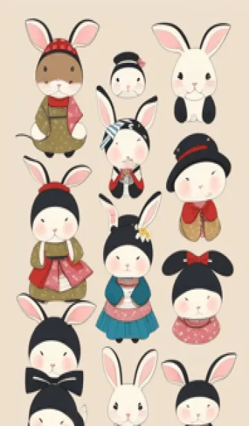 [LINE着せ替え] 快適な良い日 - 可愛い兎 JVVi1の画像1