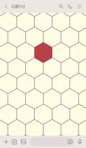 [LINE着せ替え] 六角形のきせかえ 臙脂の画像2