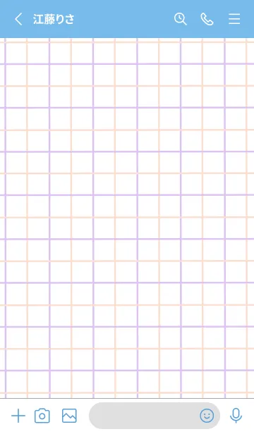 [LINE着せ替え] 2色方眼紙/ピンク&パープル/ブルーの画像2