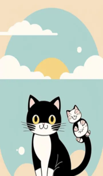 [LINE着せ替え] 快適な良い一日 - 可愛い黒猫 zLONYの画像1