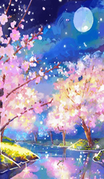 [LINE着せ替え] 美しい夜桜の着せかえ#667の画像1