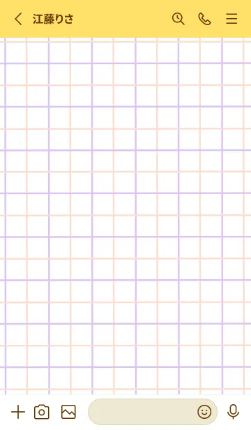 [LINE着せ替え] 2色方眼紙/ピンク&パープル/イエローの画像2