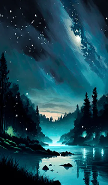 [LINE着せ替え] 綺麗な星空の夜景着せかえ#803の画像1