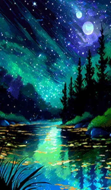 [LINE着せ替え] 綺麗な星空の夜景着せかえ#805の画像1