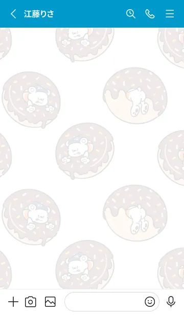 [LINE着せ替え] ドニーのドーナツ着せ替え(ブルー)の画像2