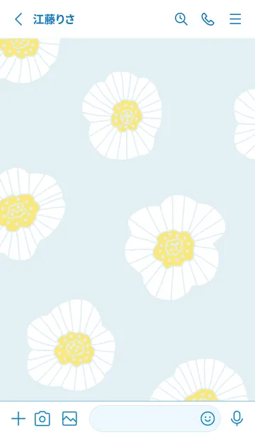 [LINE着せ替え] シンプル 白いお花 大人の画像2