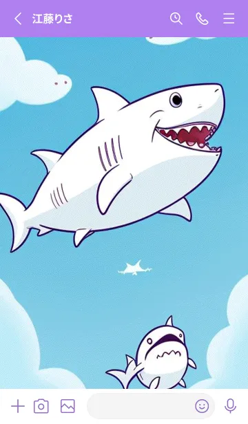 [LINE着せ替え] かわいいサメ cG6FIの画像2