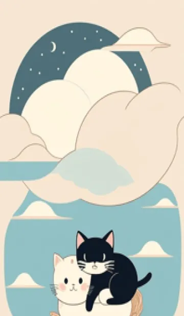 [LINE着せ替え] 快適な良い一日 - 可愛い黒猫 SlmkUの画像1