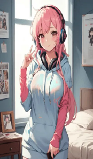 [LINE着せ替え] 快適な日 - 窓辺の少女と音楽 EmUu2の画像1