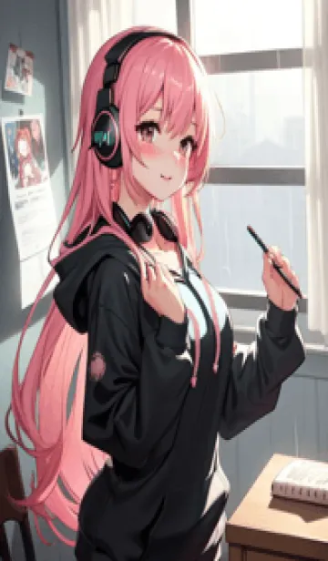 [LINE着せ替え] 快適な日 - 窓辺の少女と音楽 dQp50の画像1