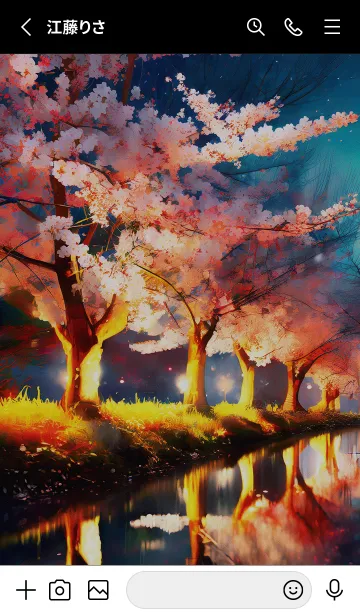 [LINE着せ替え] 美しい夜桜の着せかえ#675の画像2
