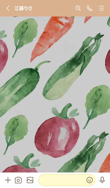 [LINE着せ替え] 【シンプル】お野菜の着せかえ#550の画像2