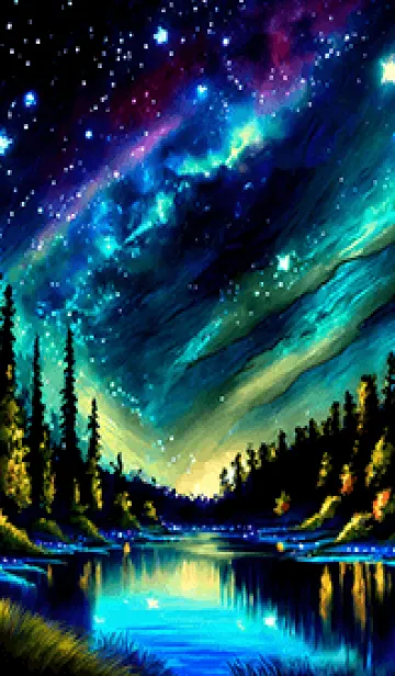 [LINE着せ替え] 綺麗な星空の夜景着せかえ#809の画像1