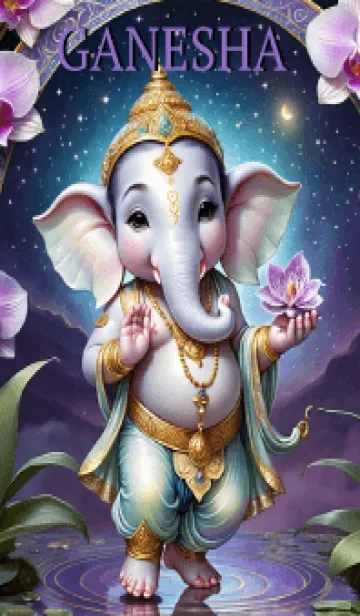 [LINE着せ替え] Purple Ganesha : For Rich Rich Theme(JP)の画像1