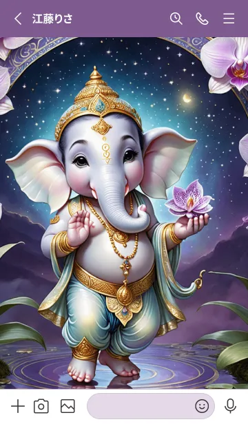 [LINE着せ替え] Purple Ganesha : For Rich Rich Theme(JP)の画像2