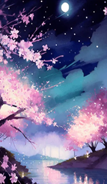 [LINE着せ替え] 美しい夜桜の着せかえ#680の画像1