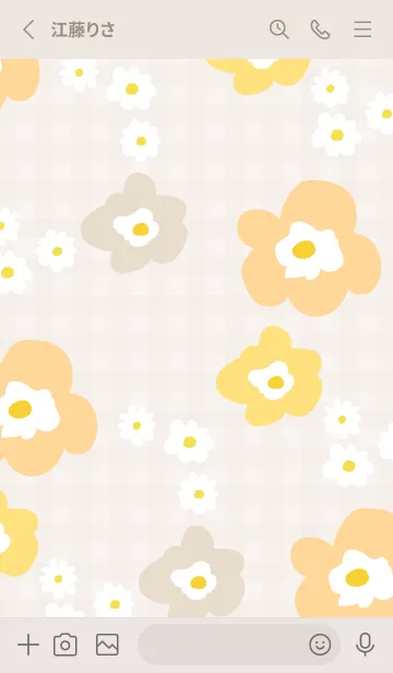 [LINE着せ替え] かわいい 北欧風 お花 チェック20の画像2