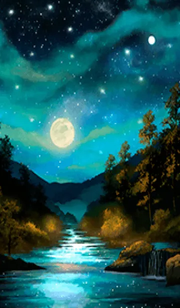 [LINE着せ替え] 綺麗な星空の夜景着せかえ#816の画像1