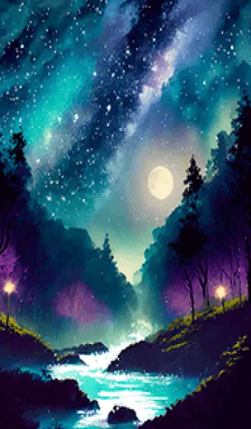 [LINE着せ替え] 綺麗な星空の夜景着せかえ#817の画像1