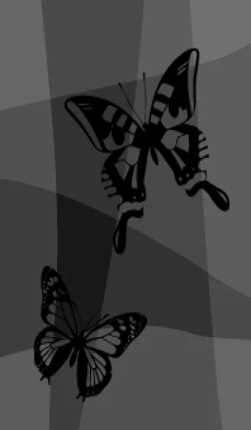 [LINE着せ替え] black 蝶のシルエットの画像1