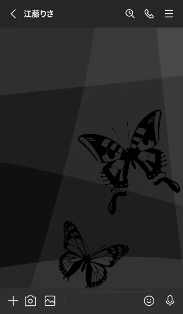 [LINE着せ替え] black 蝶のシルエットの画像2