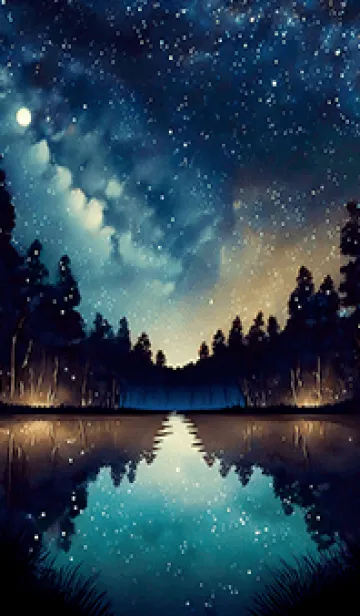 [LINE着せ替え] 綺麗な星空の夜景着せかえ#820の画像1