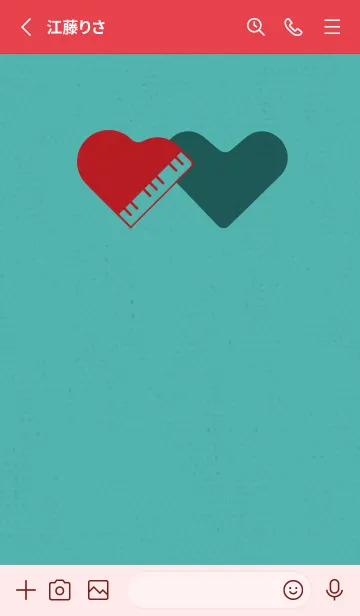 [LINE着せ替え] ピアノ型のハートと♥ 緑と赤の画像2