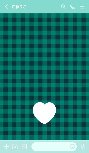 [LINE着せ替え] ハート ギンガムチェック .20の画像2