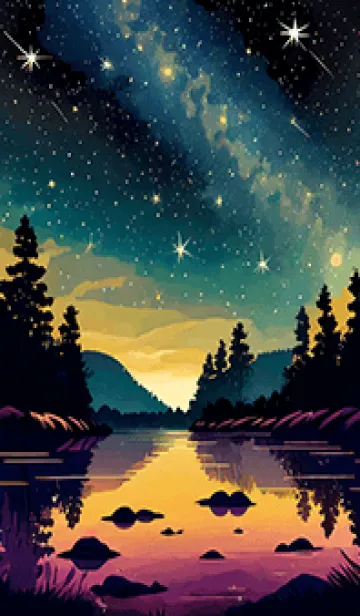 [LINE着せ替え] 綺麗な星空の夜景着せかえ#823の画像1