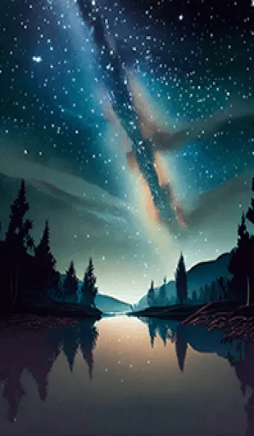 [LINE着せ替え] 綺麗な星空の夜景着せかえ#829の画像1