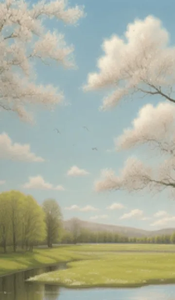 [LINE着せ替え] 田園風光-春の丘の草原 dPCZZの画像1