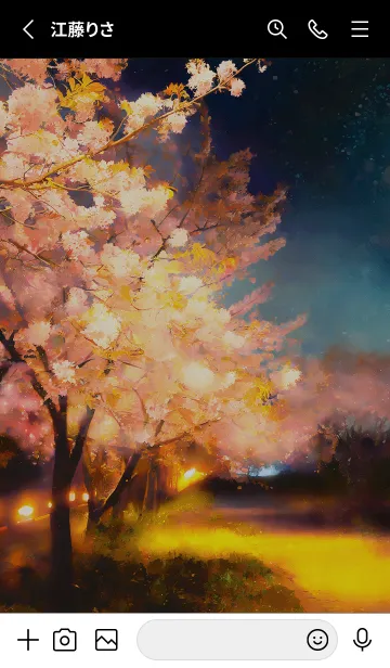 [LINE着せ替え] 美しい夜桜の着せかえ#698の画像2