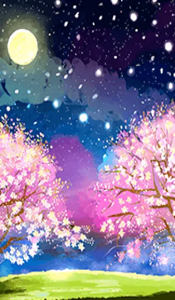 [LINE着せ替え] 美しい夜桜の着せかえ#699の画像1