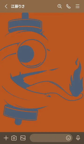 [LINE着せ替え] kabemon-提灯おばけ 代赭の画像2